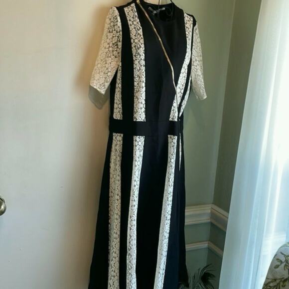 Stella McCartney dress with Lace panels black and white size 10 - Picture 7 of 16